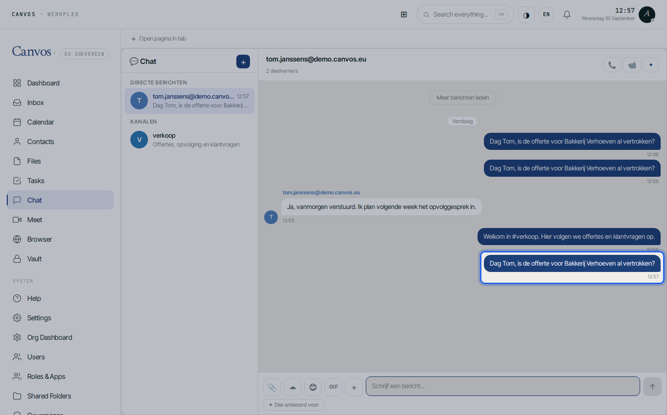 A direct message to Tom Janssens