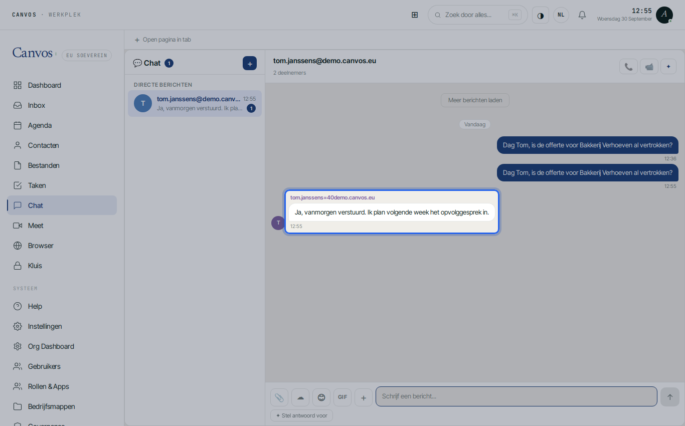 Het antwoord van Tom in het gesprek