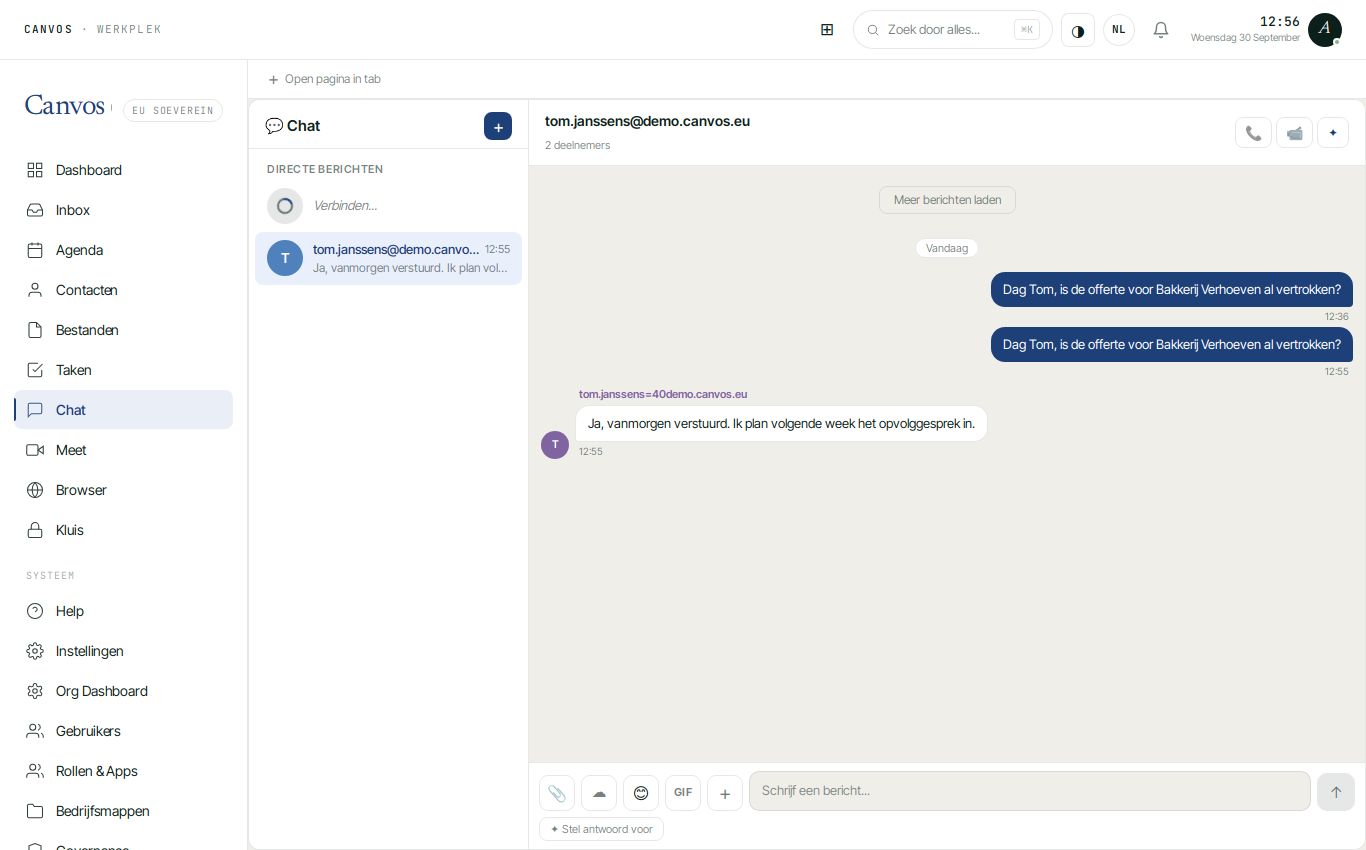Het formulier Nieuw kanaal met naam, onderwerp en leden