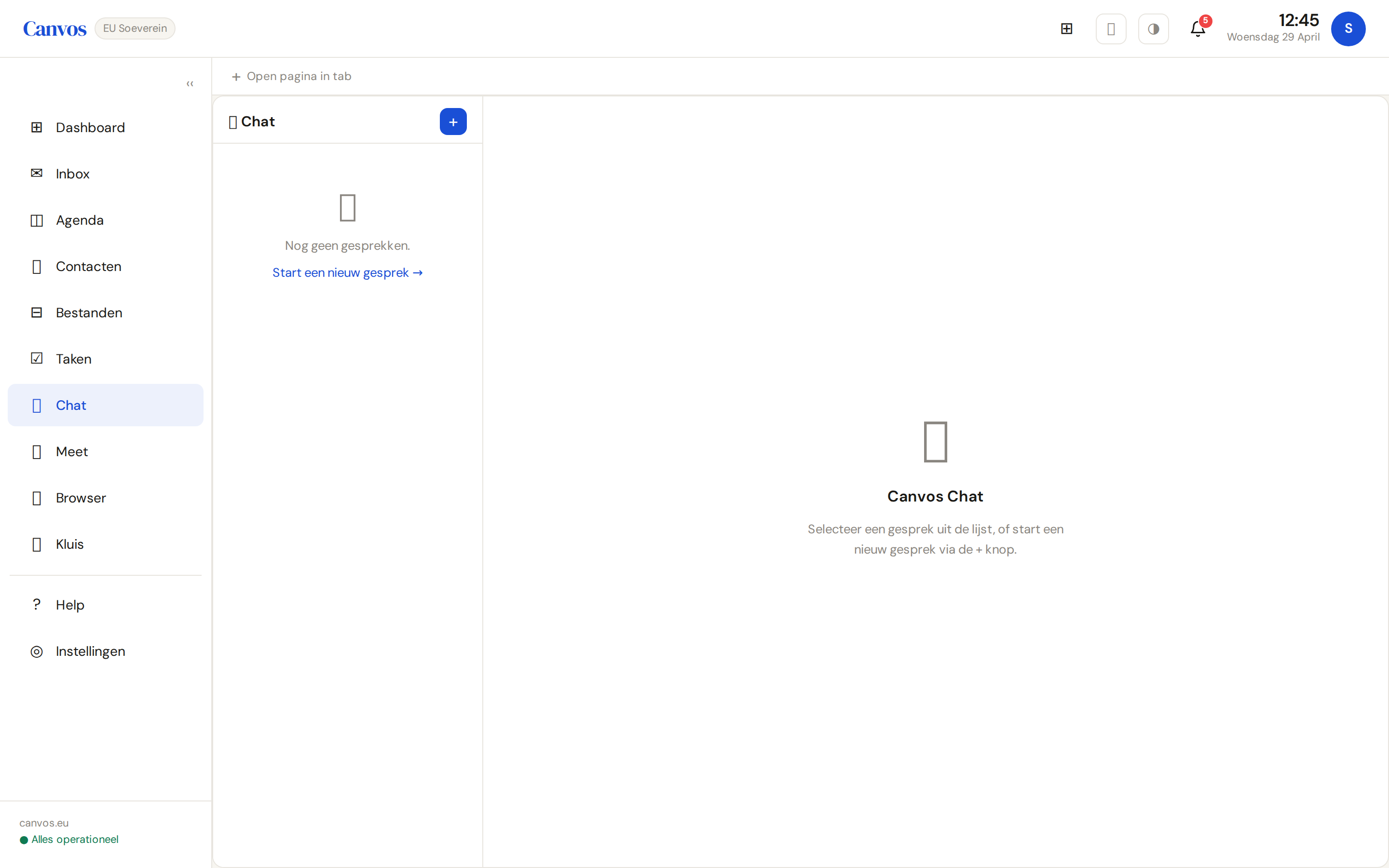 Canvos Chat — Teamcommunicatie