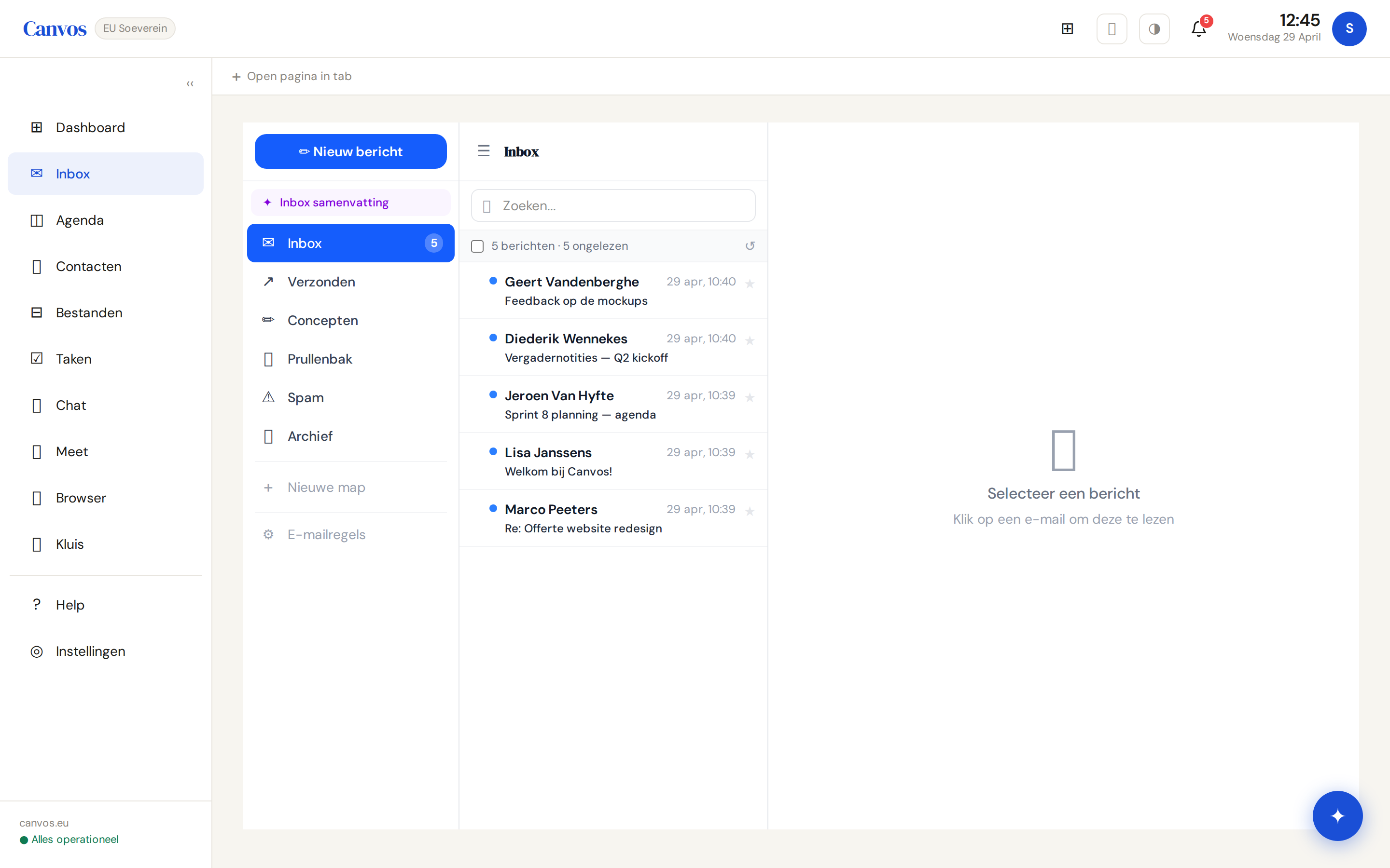 Canvos E-mail — Professionele inbox